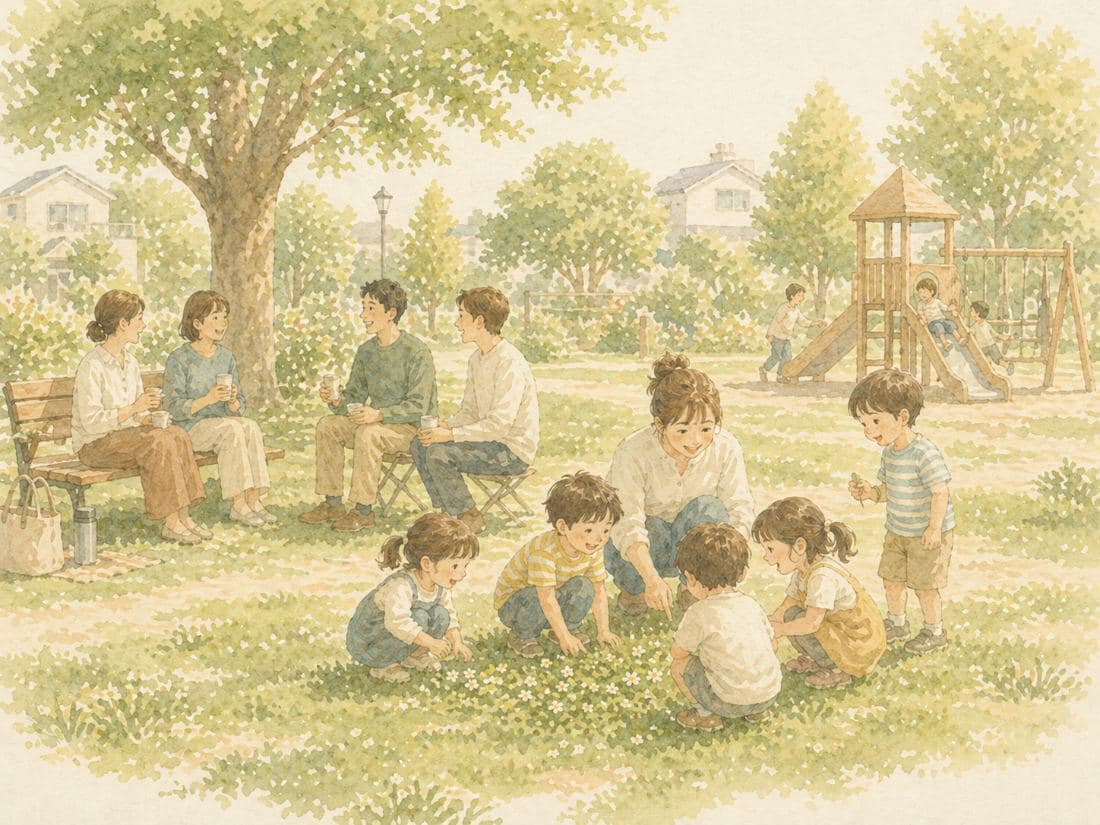 休日の公園で